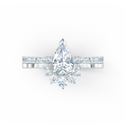 swarovski attract pear ring set white rhodium plated