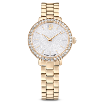 swarovski watch swiss made metal bracelet gold tone champagne gold tone finish