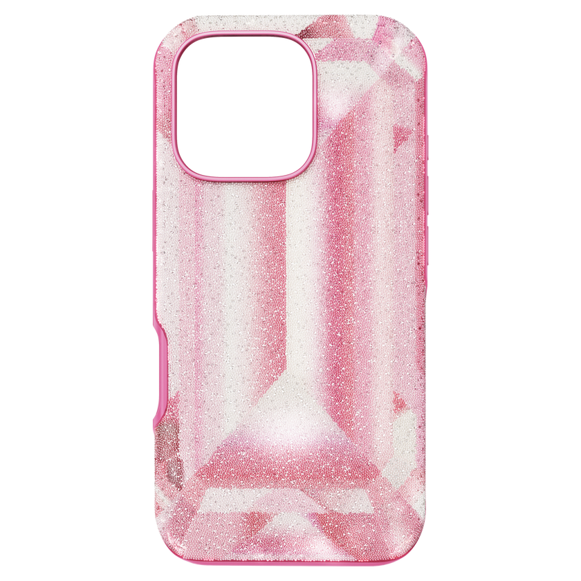 swarovski high smartphone case  crystal print motif  iphone  16 pro  pink