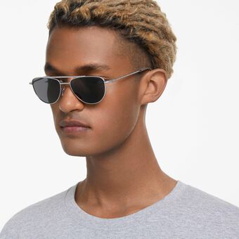 swarovski sunglasses  pilot shape  sk7007el  black