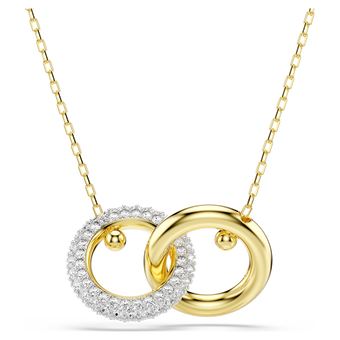 swarovski dextera pendant  interlocking loop  white  18k gold finish