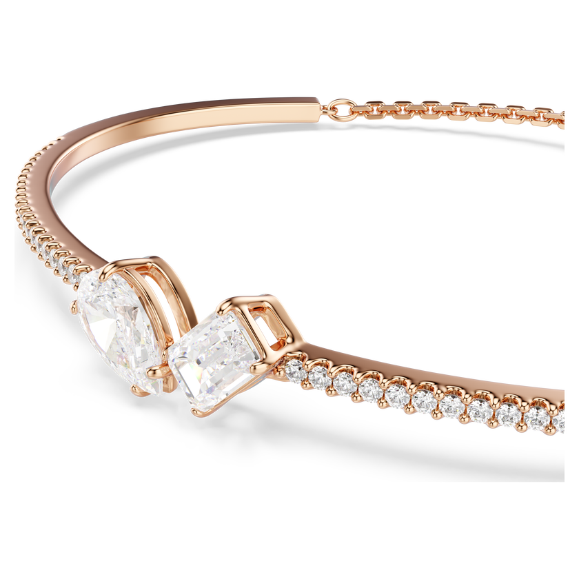 swarovski mesmera bangle  mixed cuts  white  rose gold tone plated