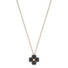 Latisha Flower Pendant, Black, Rose Gold Plating