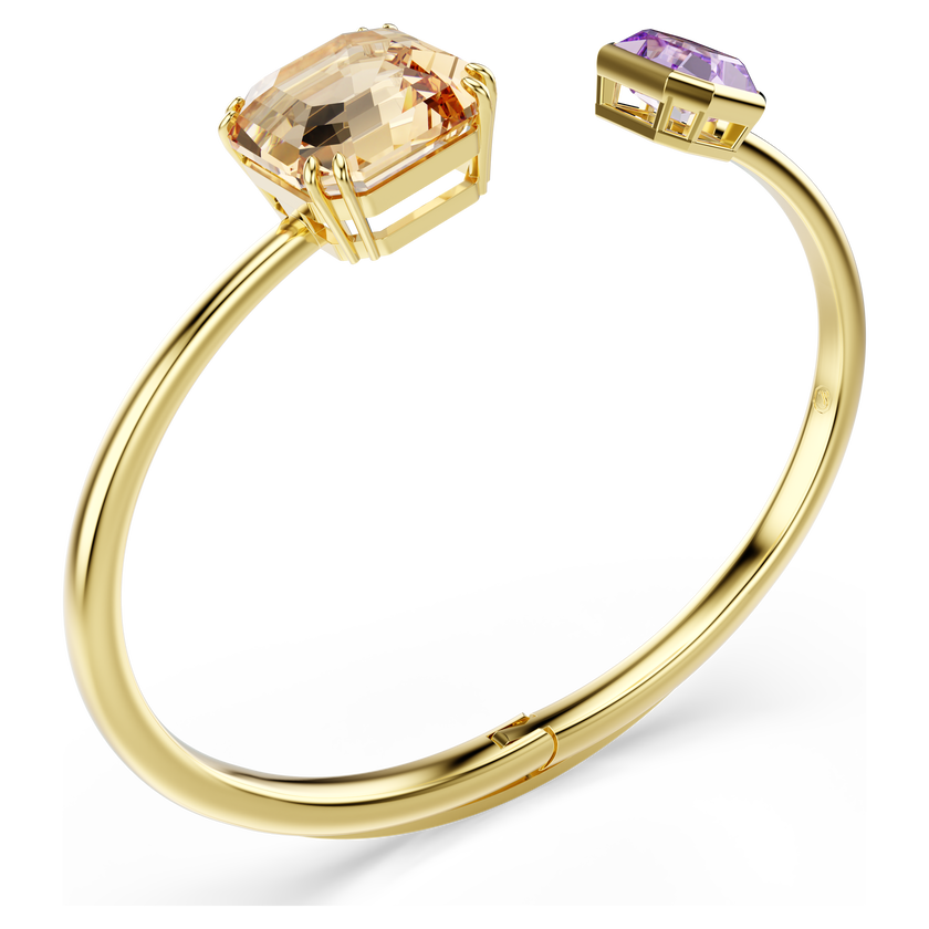 swarovski millenia bangle  octagon cut  multicolored  gold tone plated