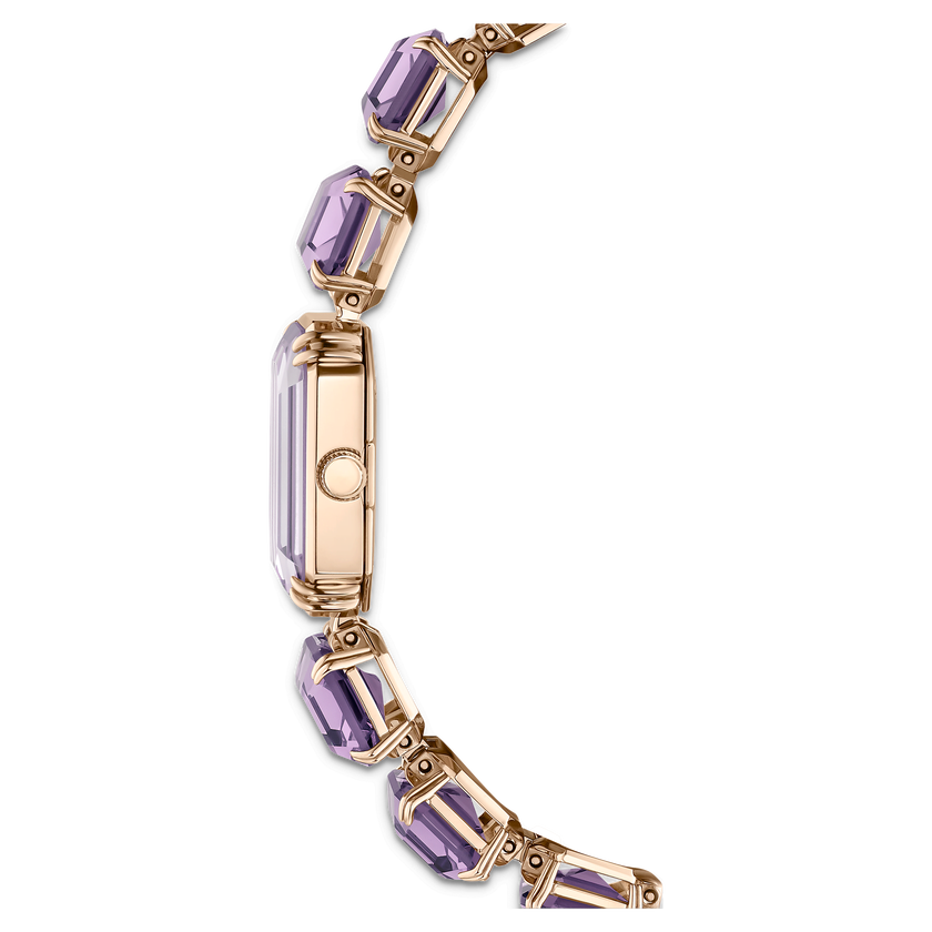 swarovski watch  octagon cut bracelet  purple  champagne gold tone finish