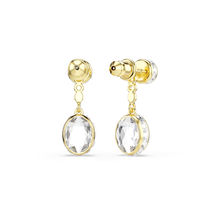 swarovski chroma drop earrings  mixed cuts  multicolored  gold tone plated