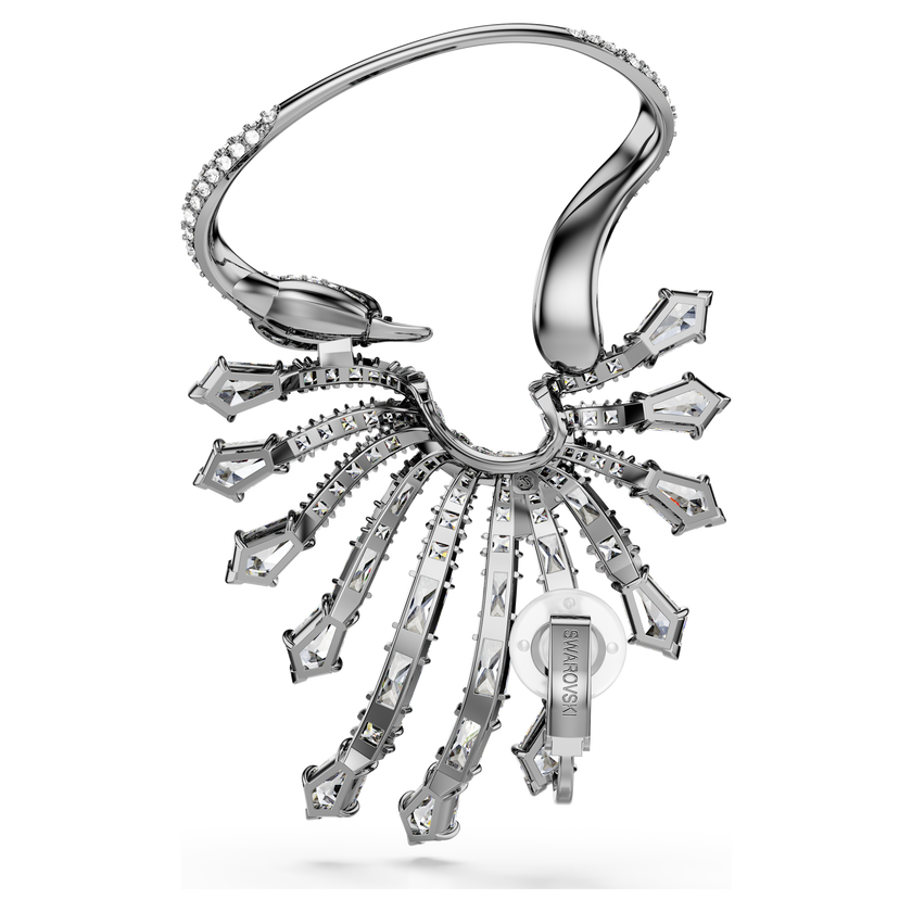 swarovski the vienna collection ear cuff  swan  white  ruthenium plated