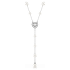ariana grande x swarovski y necklace mixed cuts heart white rhodium plated