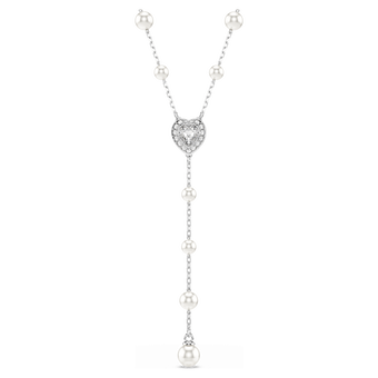 ariana grande x swarovski y necklace mixed cuts heart white rhodium plated