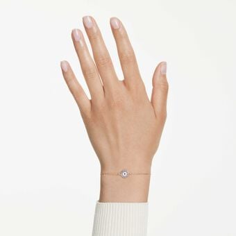 swarovski luckily bracelet  pav   eye  blue  rose gold tone plated