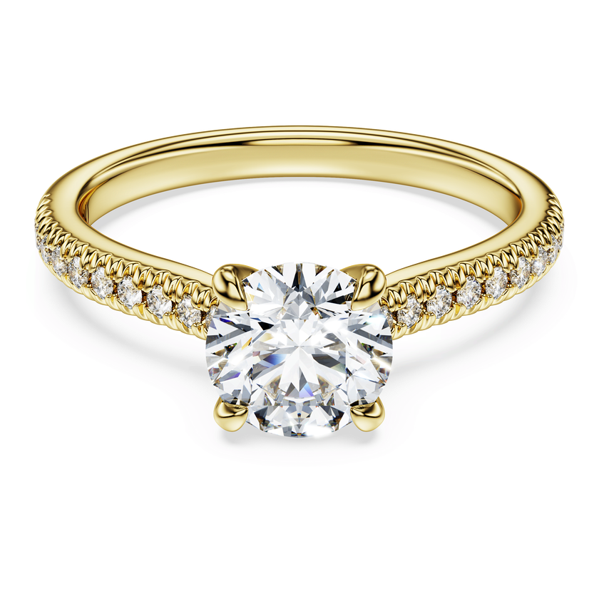 swarovski eternity solitaire ring  lab grown diamonds 1 2 ct tw  round shape  18k yellow gold