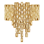 Fluid Statement Bracelet, Brown, Gold-tone plated