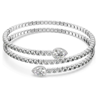 swarovski twisty bangle pear cut white mixed metal finish