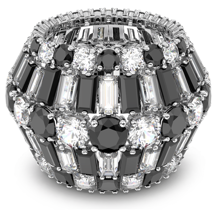 hyperbola ring  swarovski zirconia  black  rhodium plated