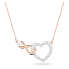 swarovski hyperbola necklace infinity and heart white mixed metal finish