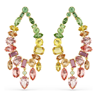 swarovski gema drop earrings  mixed cuts  chandelier  multicolored  gold tone plated
