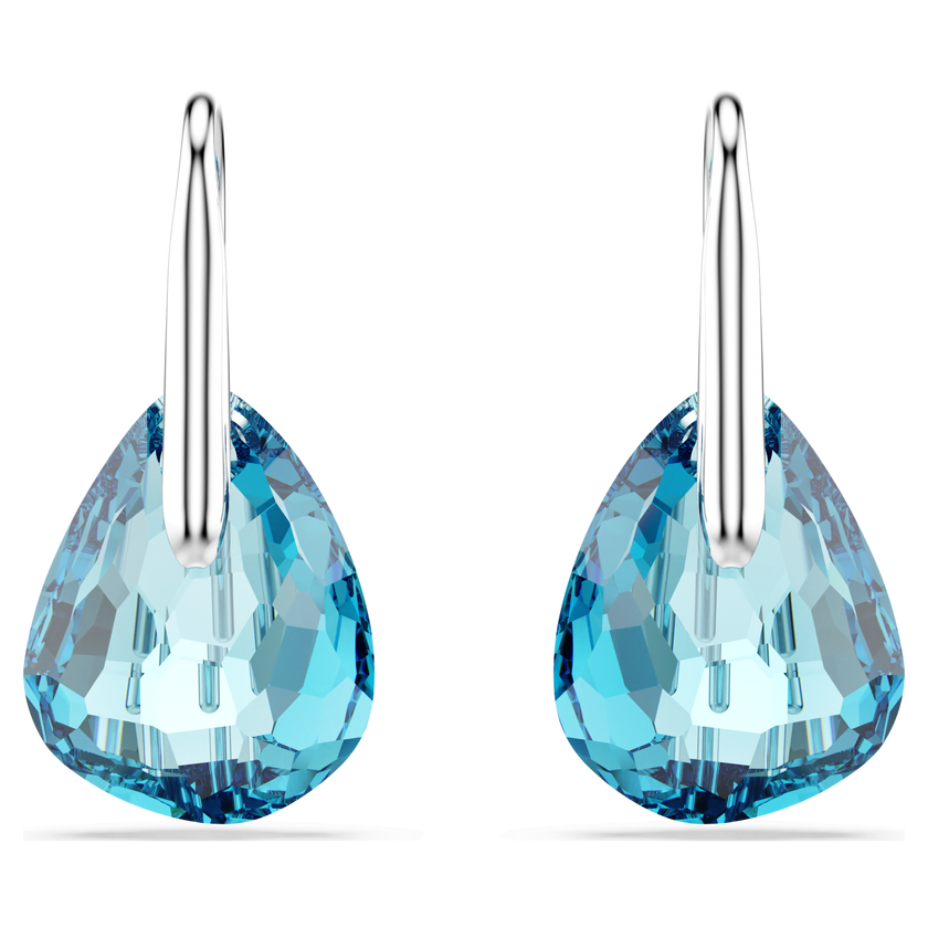 swarovski galet drop earrings  light blue  rhodium plated