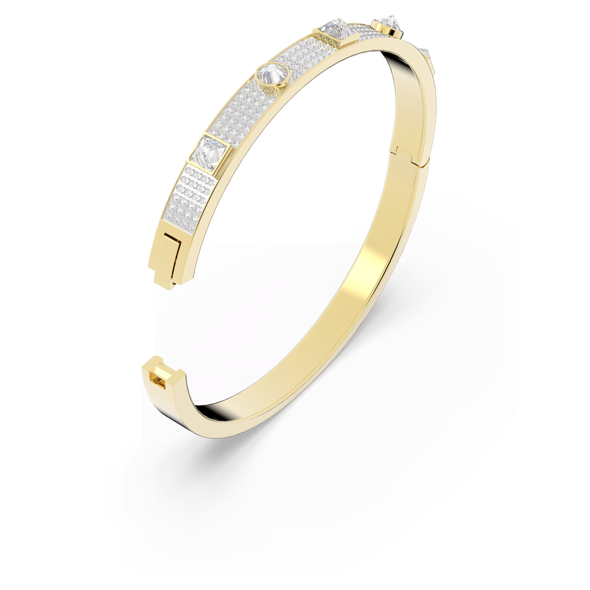 swarovski thrilling deluxe bangle  white  gold tone plated