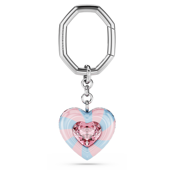 swarovski dulcis key ring heart cut heart multicolored rhodium plated