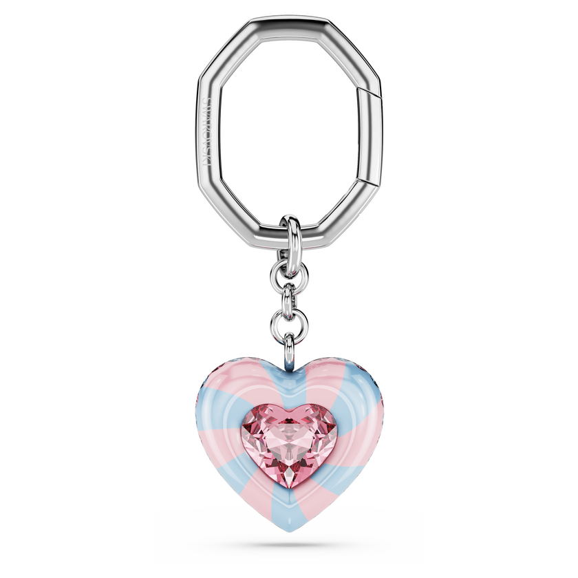 swarovski dulcis key ring  heart cut  heart  multicolored  rhodium plated