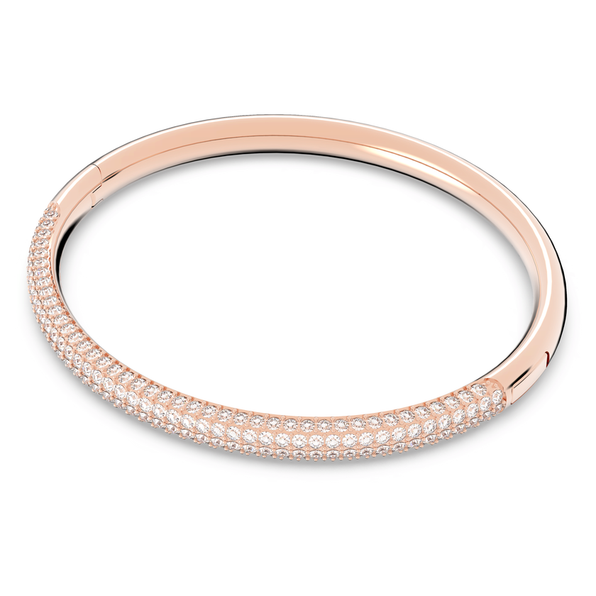 swarovski stone mini bangle  white  rose gold plated