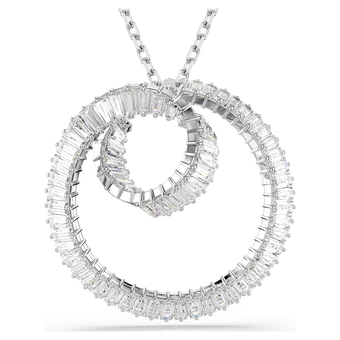 swarovski matrix pendant  baguette cut  white  rhodium plated