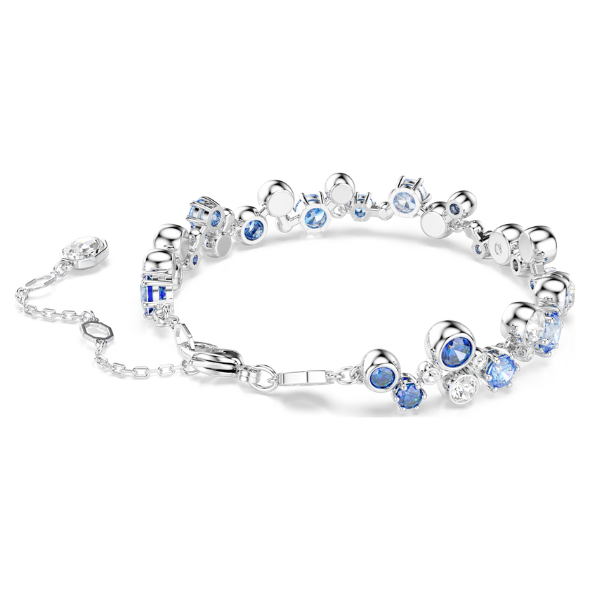 swarovski constella bracelet  mixed cuts  blue  rhodium plated
