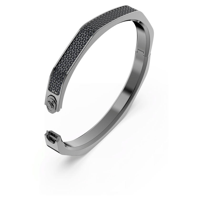 swarovski dextera bangle  octagon shape  black  ruthenium plated