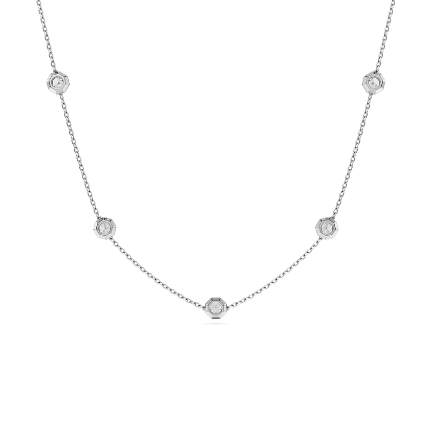 swarovski octagon necklace  lab grown diamonds 0 7 ct tw  round shape  sterling silver