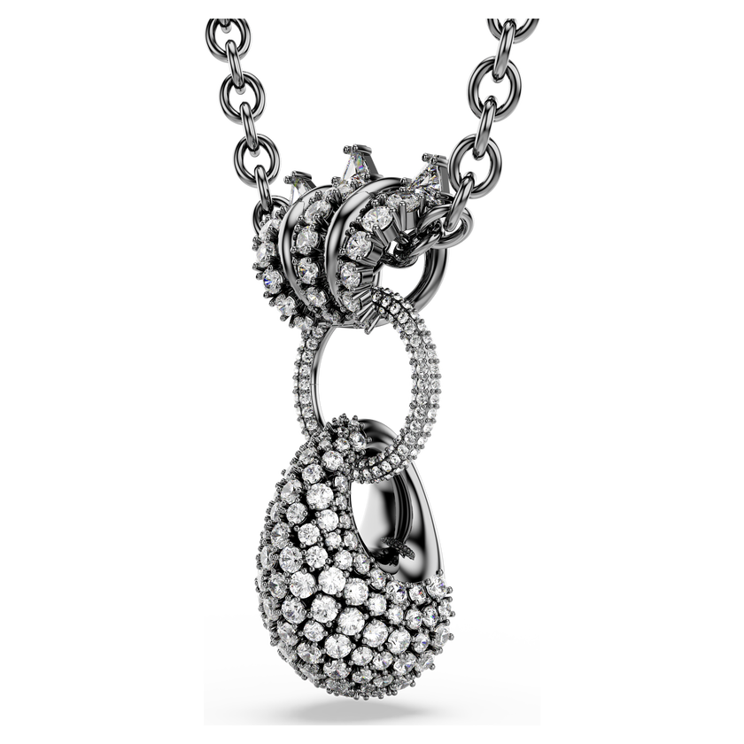 swarovski sublima pendant  mixed cuts  white  ruthenium plated