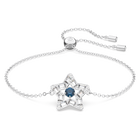 Stella bracelet, Star, Blue, Rhodium plated