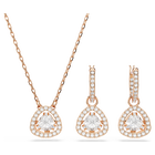 swarovski una angelic set  set  2   triangle cut  pink  18k rose gold finish