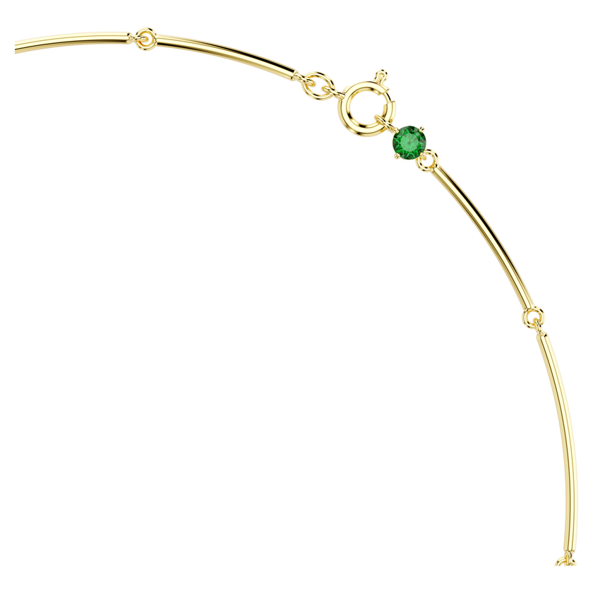 swarovski constella necklace  mixed round cuts  green  gold tone plated