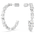 swarovski mesmera hoop earrings mixed cuts white rhodium plated