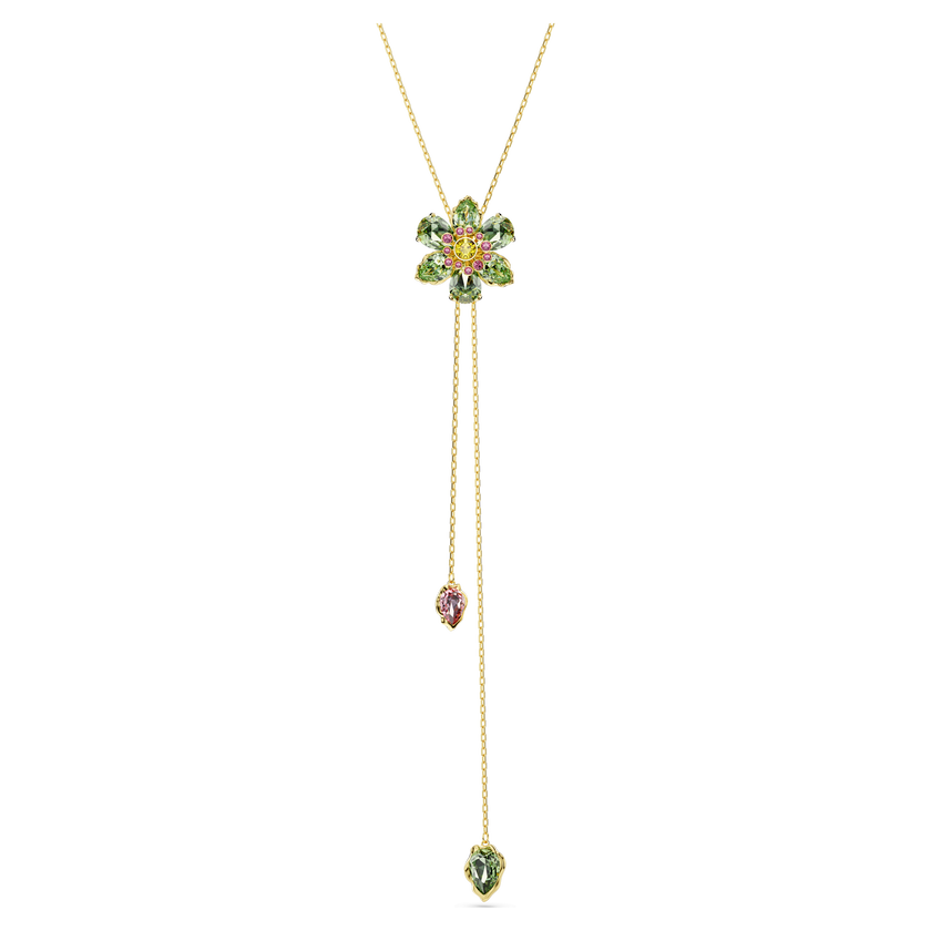 swarovski idyllia y pendant  mixed cuts  flower  multicolored  gold tone plated