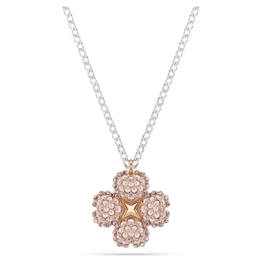 swarovski latisha pendant  flower  pink  mixed metal finish