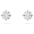 swarovski stilla attract stud earrings round cut white rhodium plated