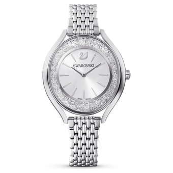 swarovski crystalline aura watch metal bracelet silver tone stainless steel