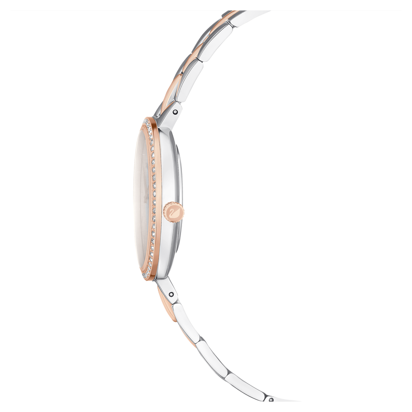 swarovski cosmopolitan watch  swiss made  metal bracelet  white  mixed metal finish