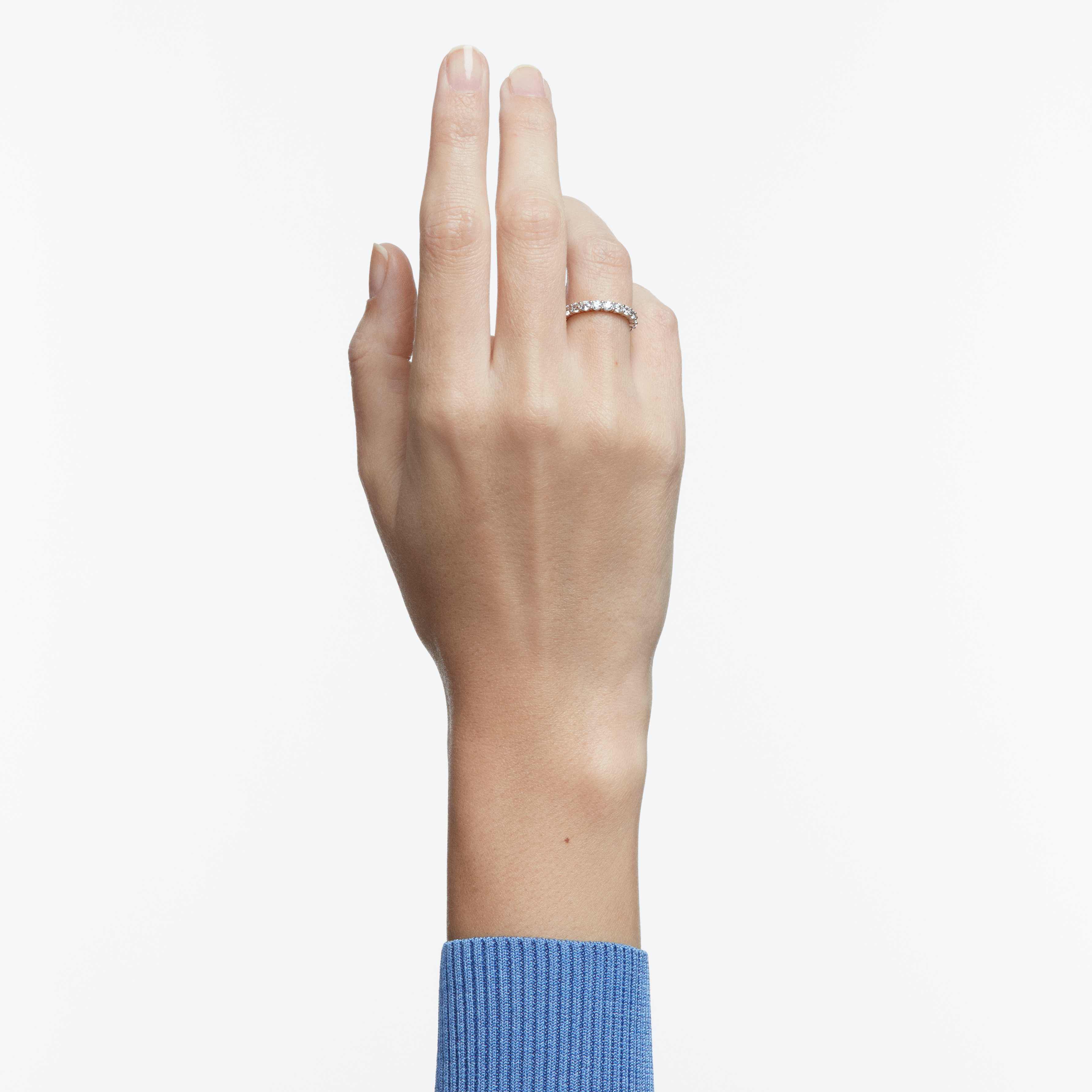 swarovski matrix vittore ring  round cut  white  silver tone finish