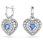 swarovski idyllia drop earrings heart blue rhodium plated