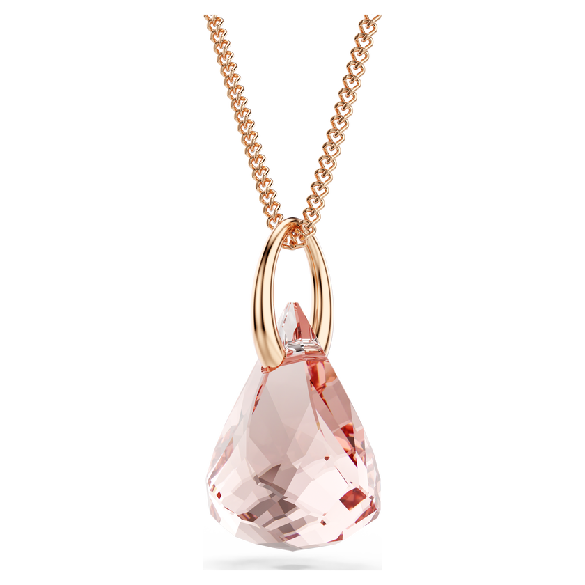 swarovski lunar drop pendant  pink  18k rose gold finish