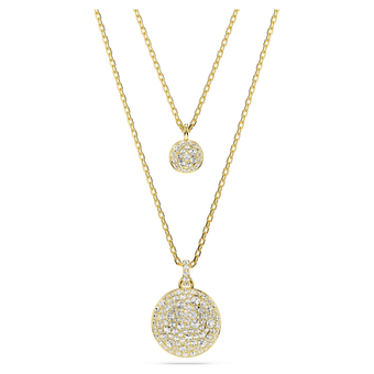 swarovski sublima layered pendant white gold tone plated