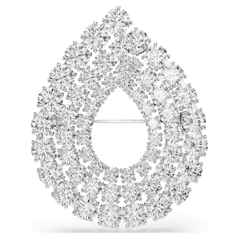 swarovski matrix brooch round cut white rhodium plated