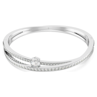 swarovski hyperbola bangle mixed cuts white rhodium plated