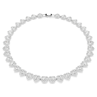 ariana grande x swarovski tennis necklace mixed cuts heart white rhodium plated