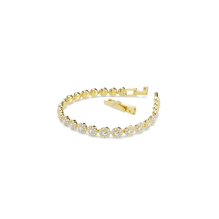 swarovski una angelic bracelet  round cut  white  gold tone plated