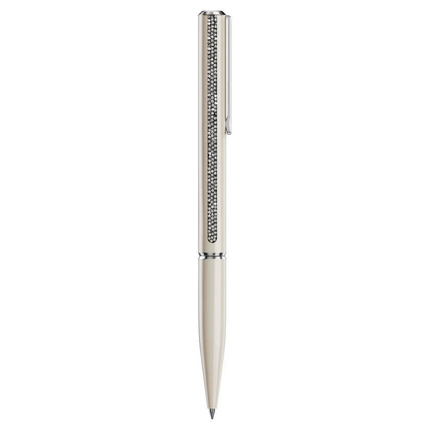 swarovski crystal shimmer glide ballpoint pen  beige  beige lacquered  chrome plated