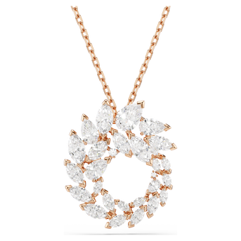 swarovski mesmera pendant  marquise cut  white  18k rose gold finish