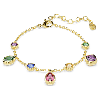 swarovski imber bracelet  mixed cuts  multicolored  18k gold finish